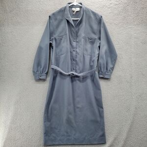 Vintage Willi Of California Shirt Dress Size 14 Belted Long Sleeve